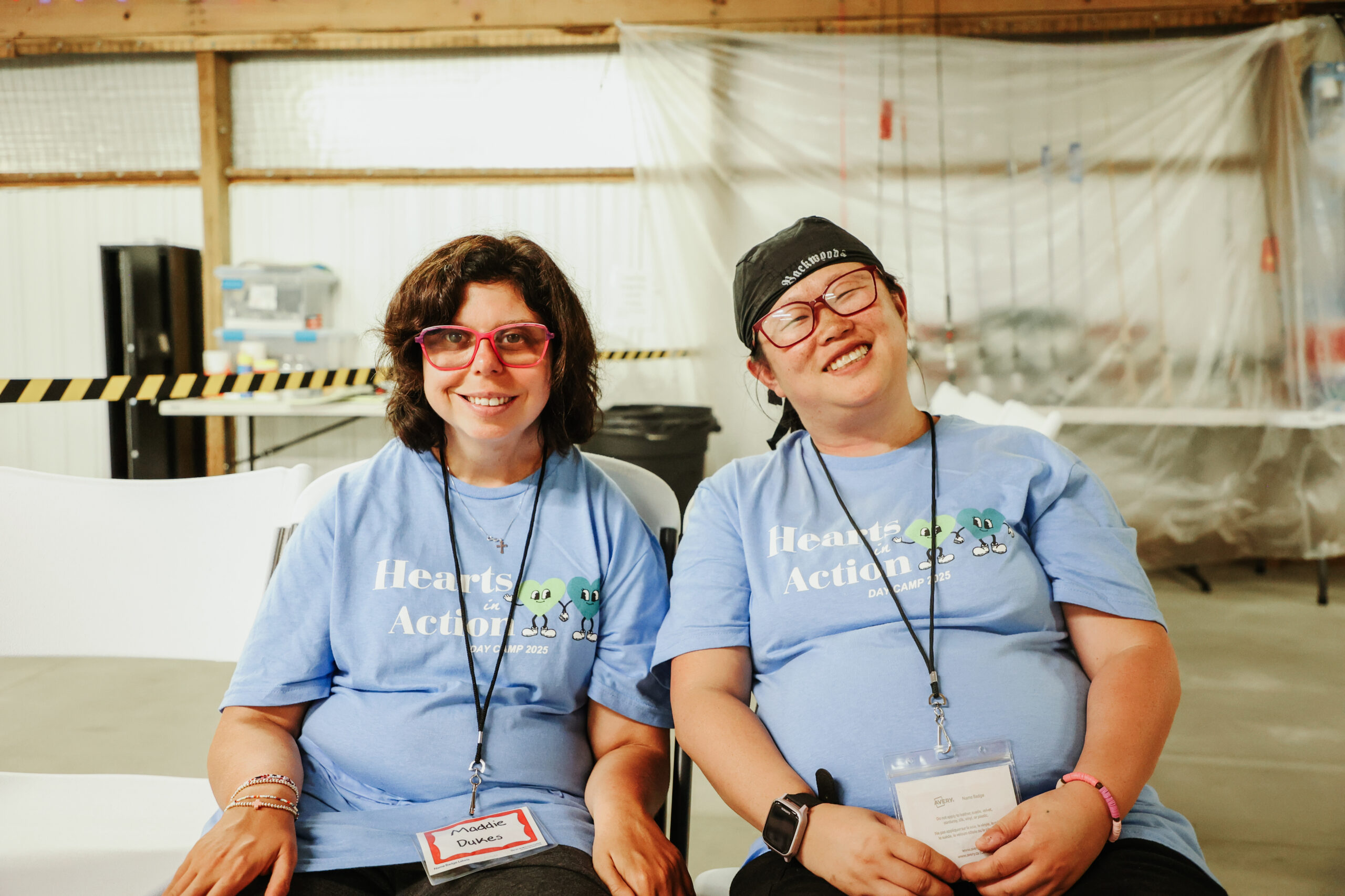 Kids with disabilities from the Holland/Zeeland special needs program playing Jenga in a gym